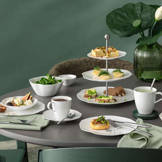 Villeroy & Boch Pura Alzata bianca, 27,2 x 27,2 cm, Premium Bone Porcelain