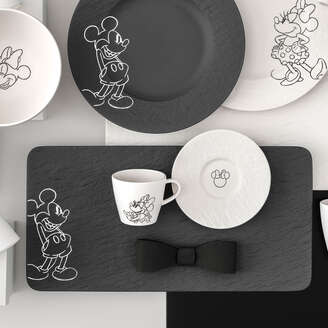 Villeroy & Boch DISNEY Manufacture - Mickey Mouse Vassoio da portata nero, 34,9 × 17,9 cm, Premium Porcelain