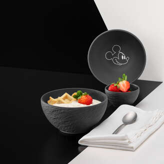 Villeroy & Boch.DISNEY Manufacture - Mickey Mouse Ciotola per cereali nero, 430 ml, Premium Porcelain