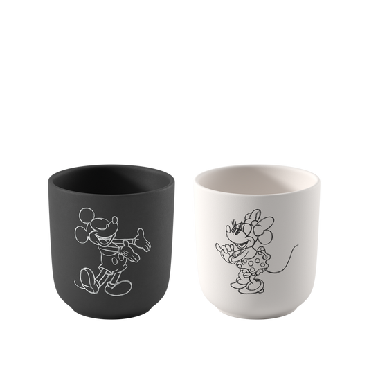 villeroy & BochDISNEY Manufacture - Mickey Mouse Tazza da caffè senza manico nero/bianco, 280 ml, Premium Porcelain