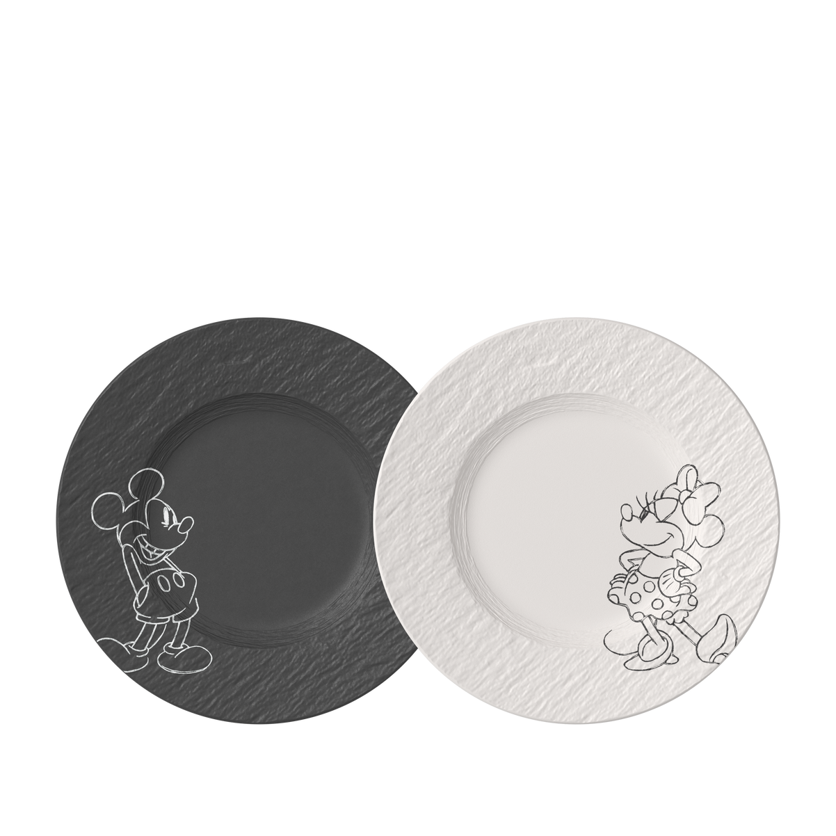 Villeroy & BochDISNEY Manufacture - Mickey Mouse Piatto da dessert/ colazione bianco/nero, Ø 21,7 cm, Premium Porcelain
