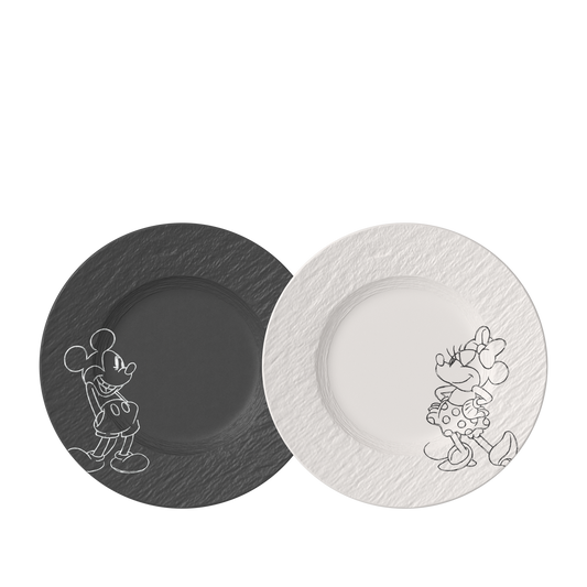 Villeroy & BochDISNEY Manufacture - Mickey Mouse Piatto da dessert/ colazione bianco/nero, Ø 21,7 cm, Premium Porcelain