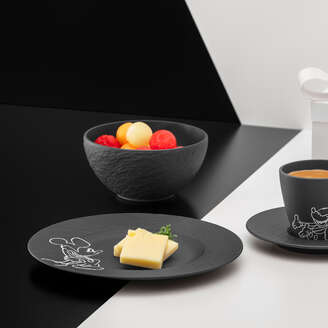 Villeroy & BochDISNEY Manufacture - Mickey Mouse Piatto da dessert/ colazione bianco/nero, Ø 21,7 cm, Premium Porcelain