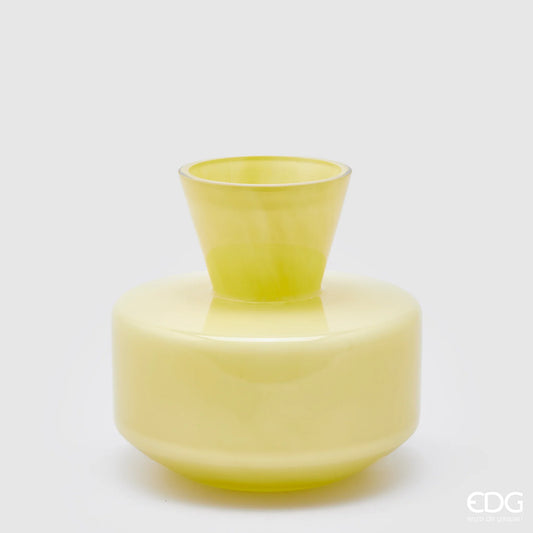 EDG Enzo De Gasperi Vaso Rotondo con Collo H20 cm Giallo