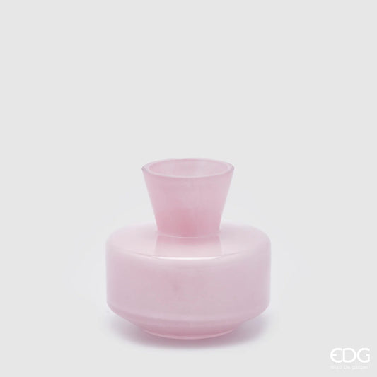 EDG Enzo De Gasperi Vaso Rotondo con Collo H15 cm Rosa Chiaro
