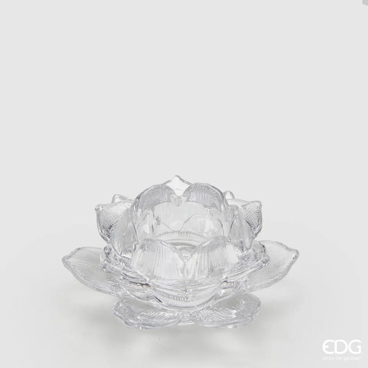 EDG Enzo De Gasperi Portacandela Lotus H4 D10 Naturale Trasparente