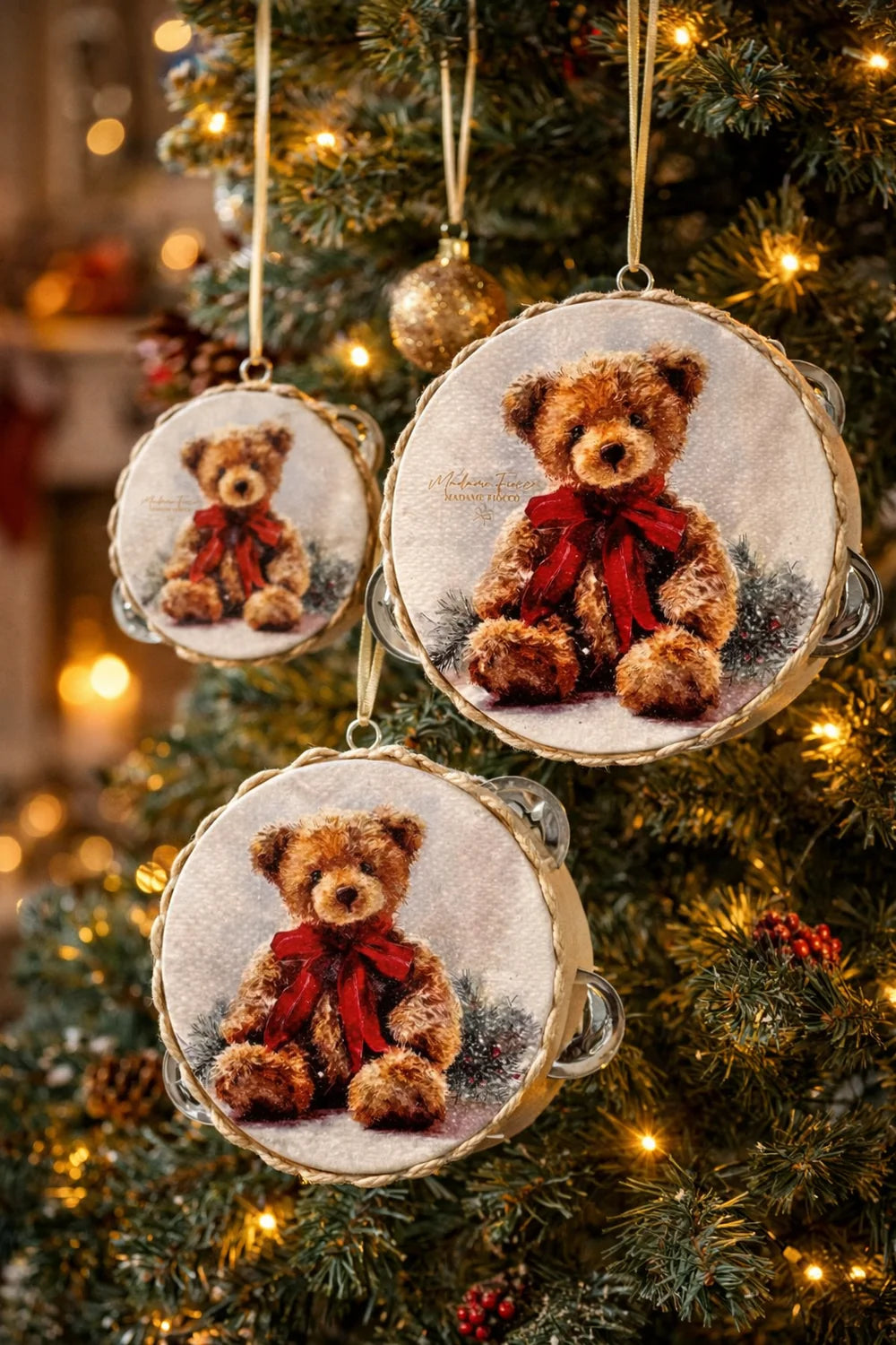 Madame Fioccò | Tamburelli Dolce Teddy Natalizi 10CM