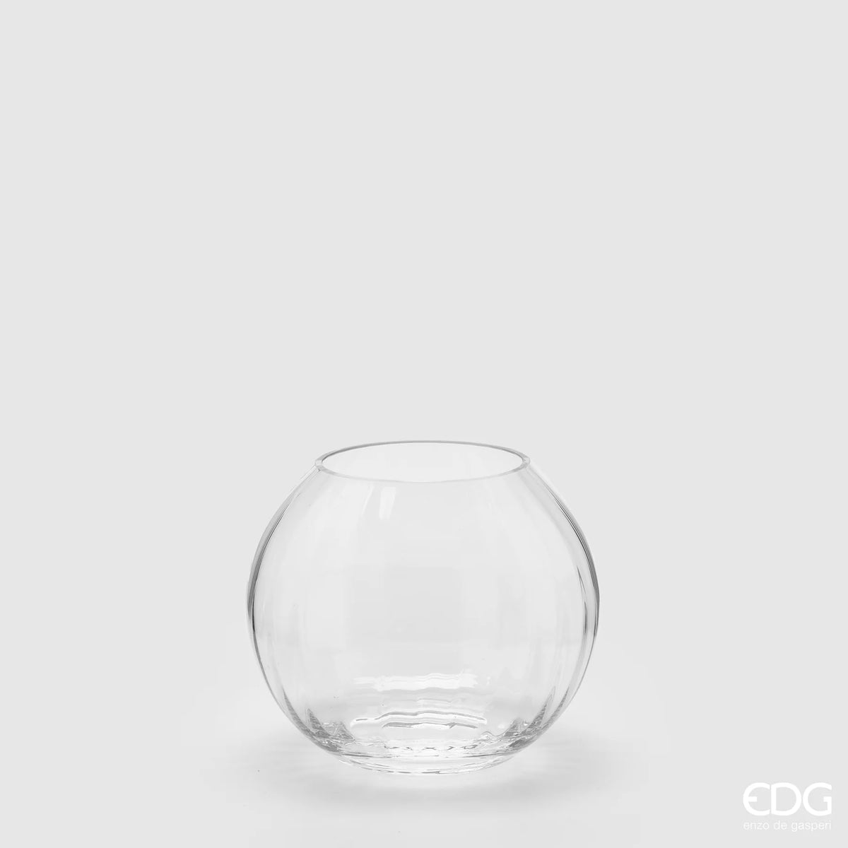 EDG Enzo De Gasperi Vaso Sfera Nida Optic in Vetro H 17  D 20 cm