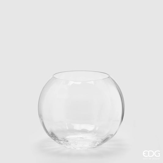 EDG Enzo De Gasperi Vaso Sfera Nida Optic in Vetro H 20  D 25 cm
