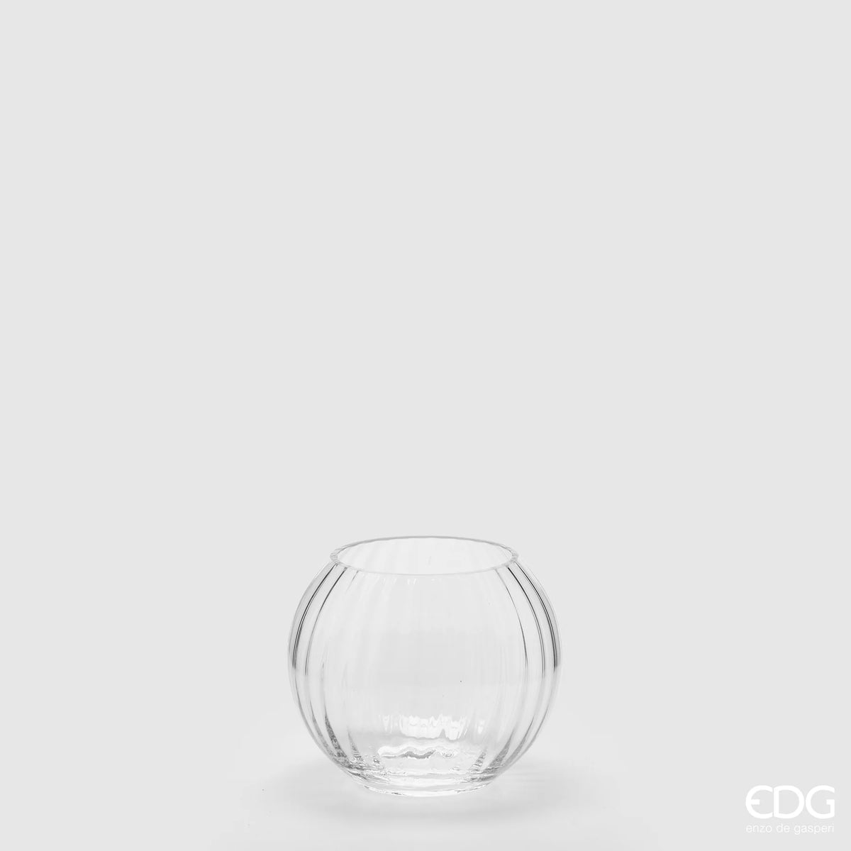 EDG Enzo De Gasperi Vaso Sfera Nida Optic in Vetro H 12,5  D15 cm