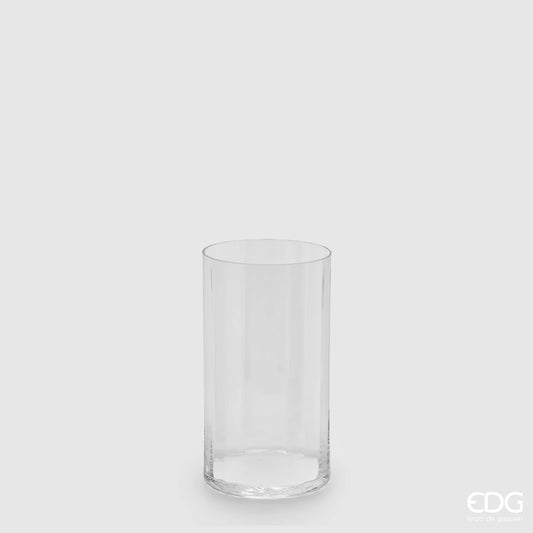 EDG Enzo De Gasperi Vaso Nida Optic Cilindro H30 cm in Vetro