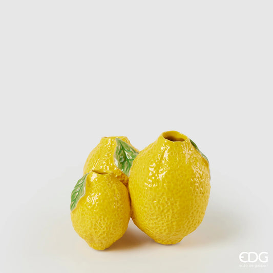 EDG Enzo De Gasperi Vaso Freaky Limoni H12,5 cm in Ceramica