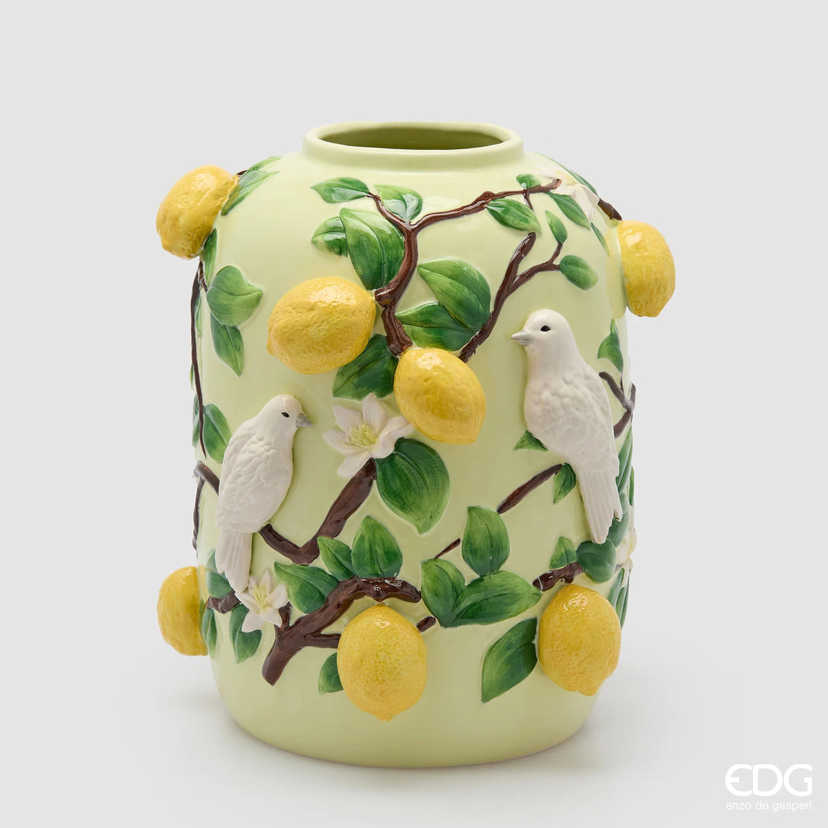 EDG Enzo de Gasperi Vaso Limoni Bombato H36 D30 cm Verde