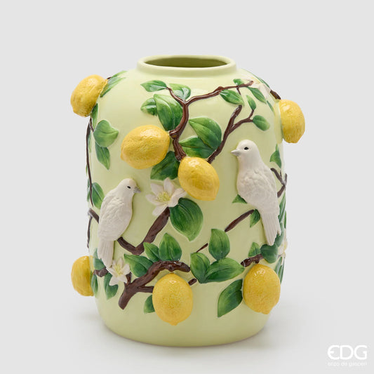 EDG Enzo de Gasperi Vaso Limoni Bombato H36 D30 cm Verde