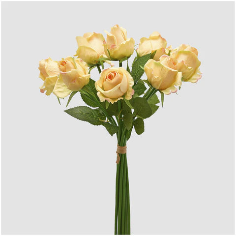 EDG Enzo de Gasperi Mazzo 9 Gialle con foglie artificiale H46 cm