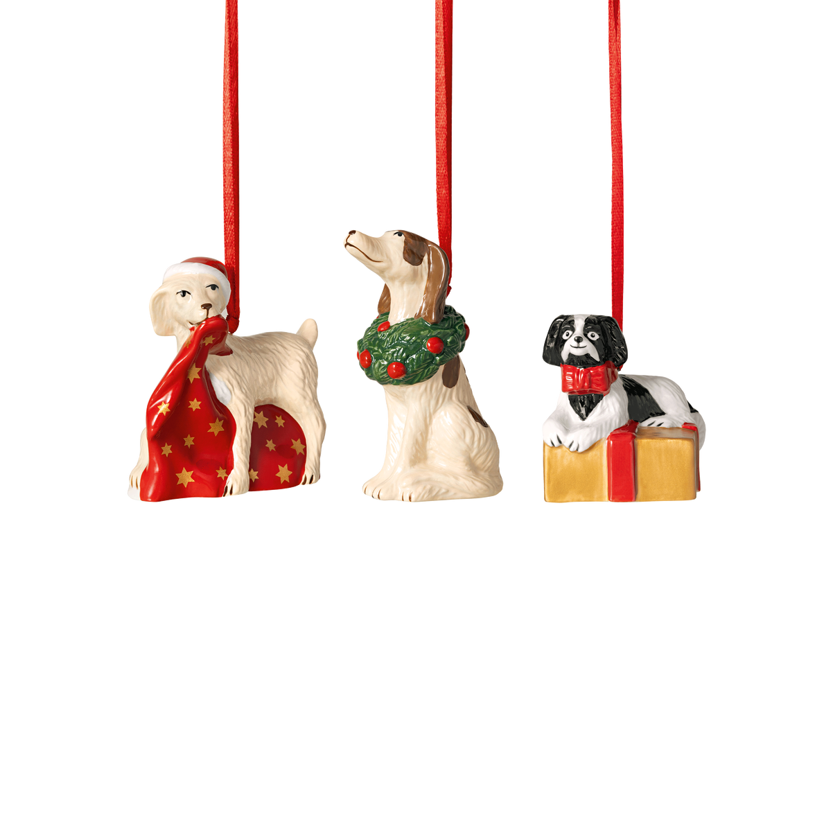 Villeroy & Boch Idea regalo Natale Addobbi di Natale Nostalgic Ornaments porcellana Cani 3 pezzi