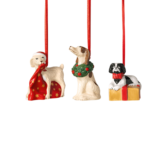 Villeroy & Boch Idea regalo Natale Addobbi di Natale Nostalgic Ornaments porcellana Cani 3 pezzi