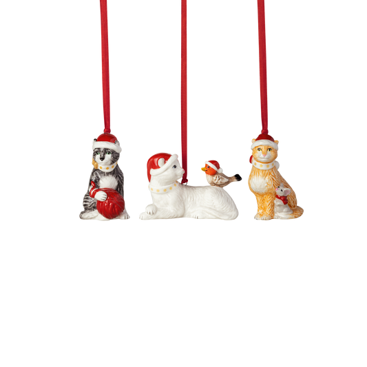 Villeroy & Boch Nostalgic Ornaments Addobbi natalizi  gatti 3pz, porcellana