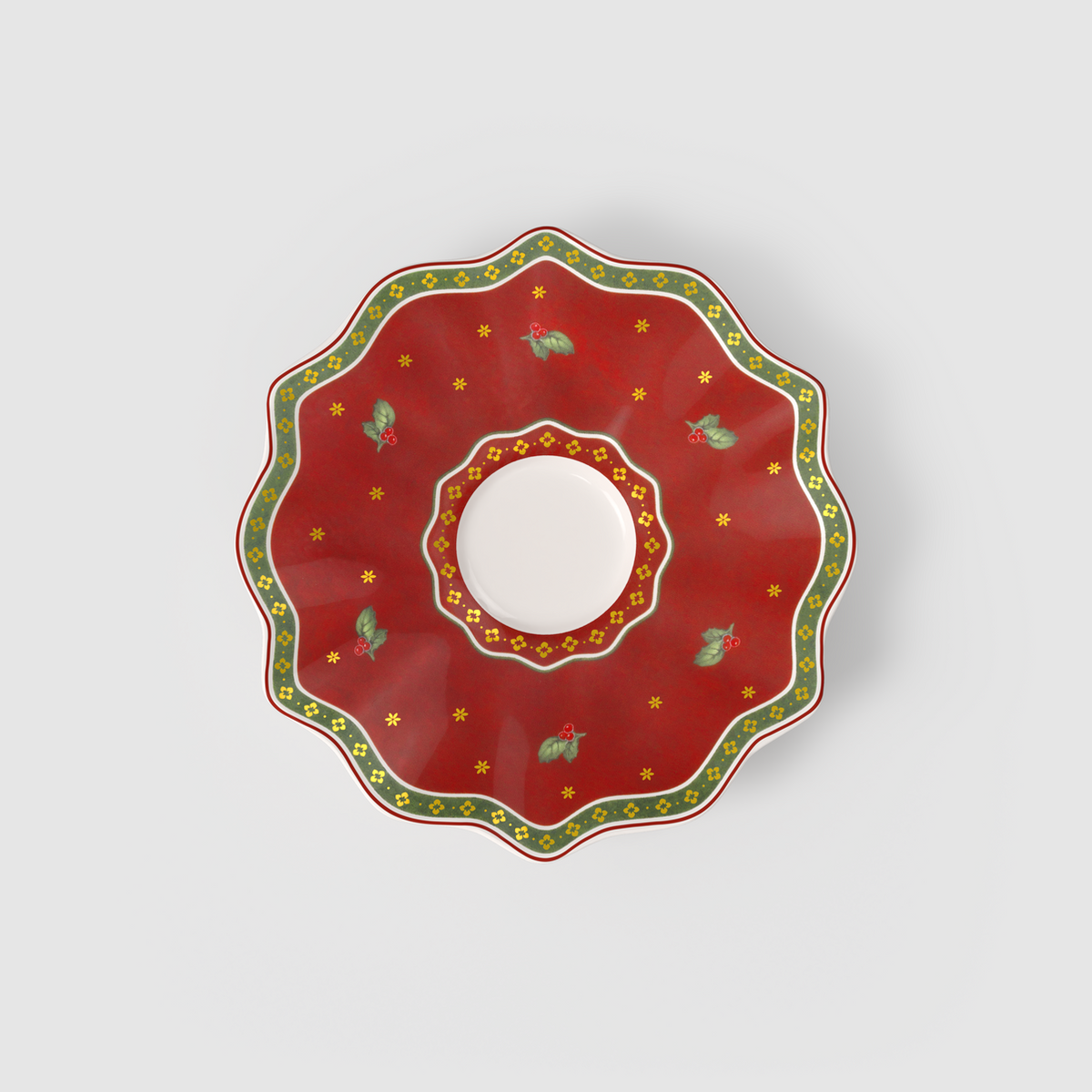 Villeroy & Boch Toy's Delight Piattino per Tazza da Tè, Rosso rossa, Ø16,5 cm, Premium Porcelain