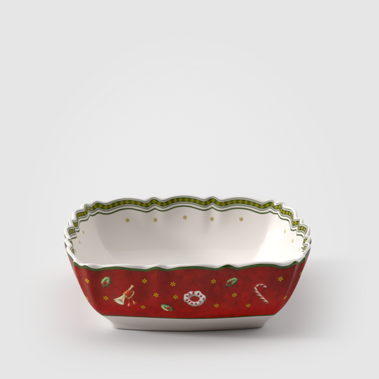 Villeroy & Boch Toy's Delight Scodella da portata rosso, 16 x 16 cm, Premium Porcelain