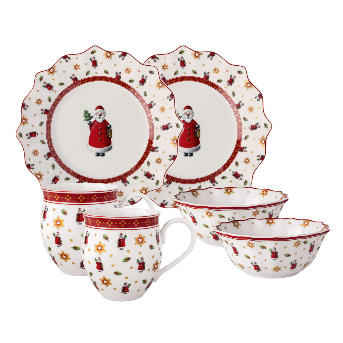 Villeroy & Boch Toy's Delight Set da colazione Babbo Natale, multicolore, Premium Porcelain