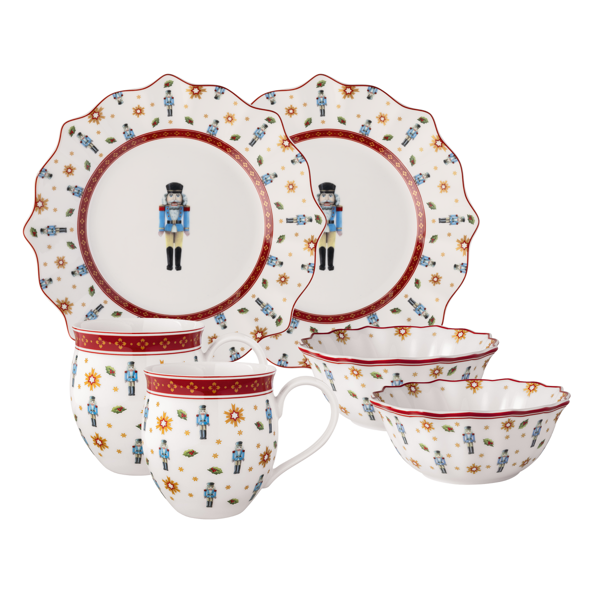 Villeroy & Boch Toy's Delight Set da colazione Schiaccianoci, multicolore, Premium Porcelain