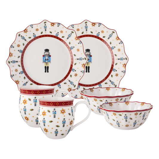 Villeroy & Boch Toy's Delight Set da colazione Schiaccianoci, multicolore, Premium Porcelain