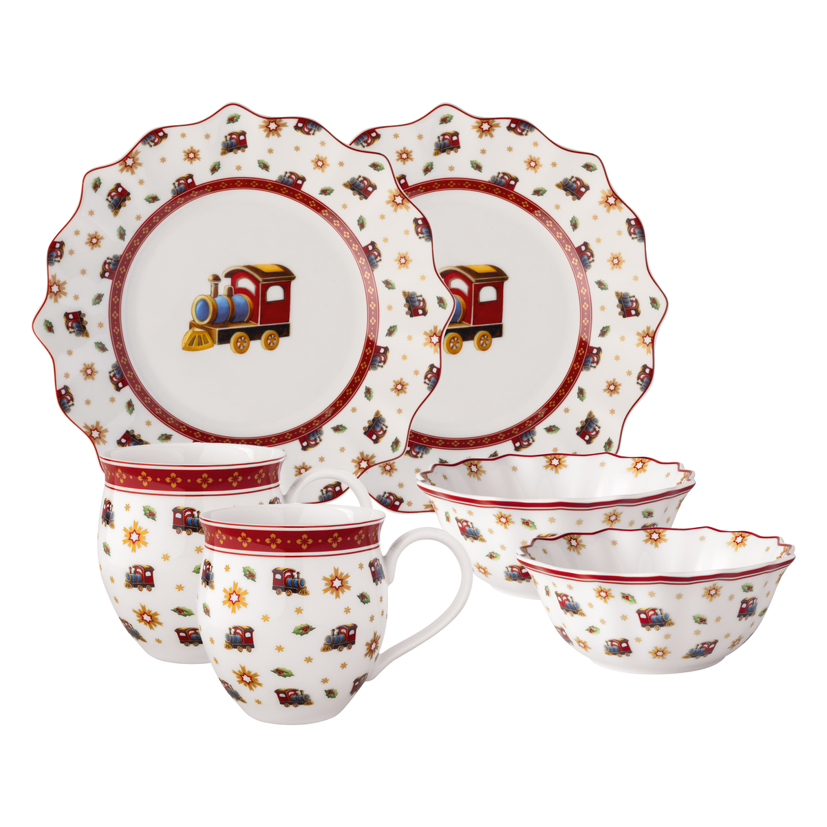 Villeroy & Boch Toy's Delight Set da colazione Locomotiva, multicolore, Premium Porcelain