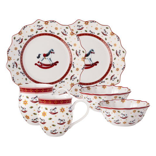 Villeroy & Boch Toy's Delight Set da colazione Cavallo a Dondolo, multicolore, Premium Porcelain