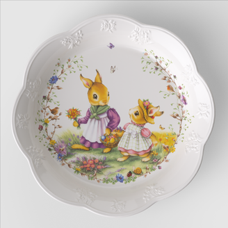 Villeroy&Boch Spring Fantasy, Prato Fiorito,Scodella da portata verde, 650 ml, Premium Porcelain