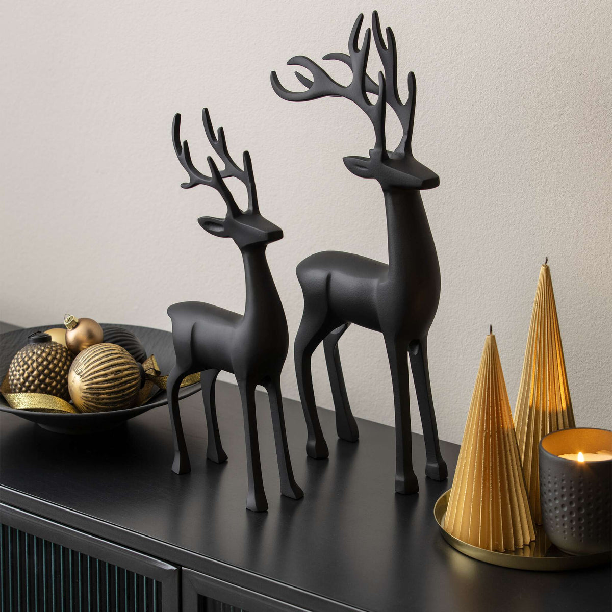 Villeroy & Boch Christmas Chic Cervo Natale nero, alluminio, 36cm