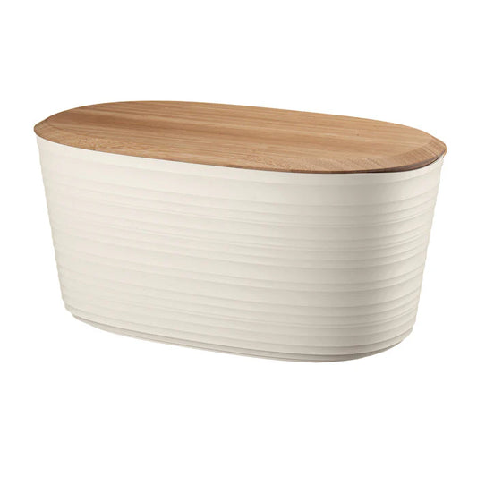 Guzzini Contenitore Tierrà con Coperchio in Bamboo 10lt Bianco Latte