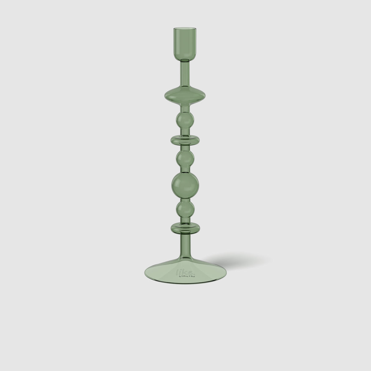 VILLEROY & BOCH Like Home Portacandela a bugia verde, 9 x 9 x 27 cm, vetro borosilicato