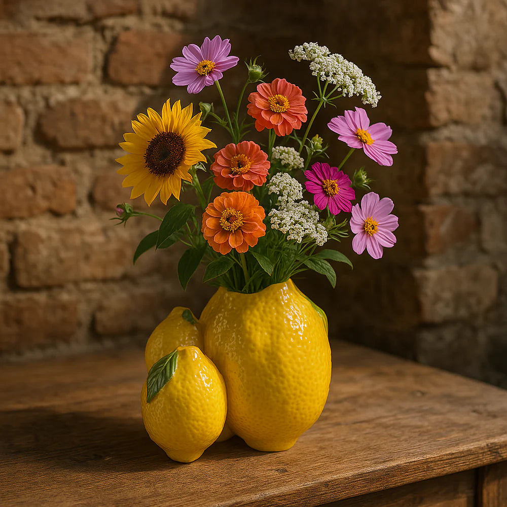 EDG Enzo De Gasperi Vaso Freaky Limoni H12,5 cm in Ceramica