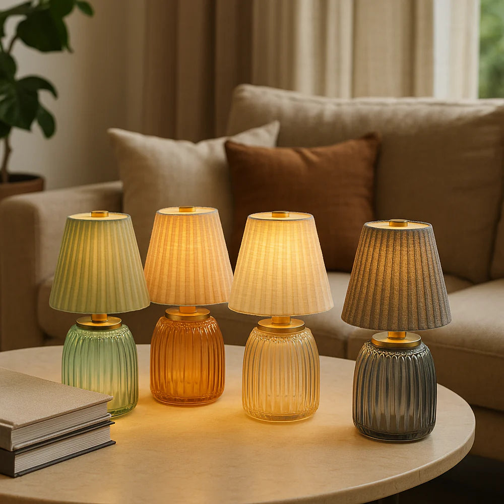 EDG Enzo De Gasperi Lampada da Tavolo Plissé H22 cm Nocciola