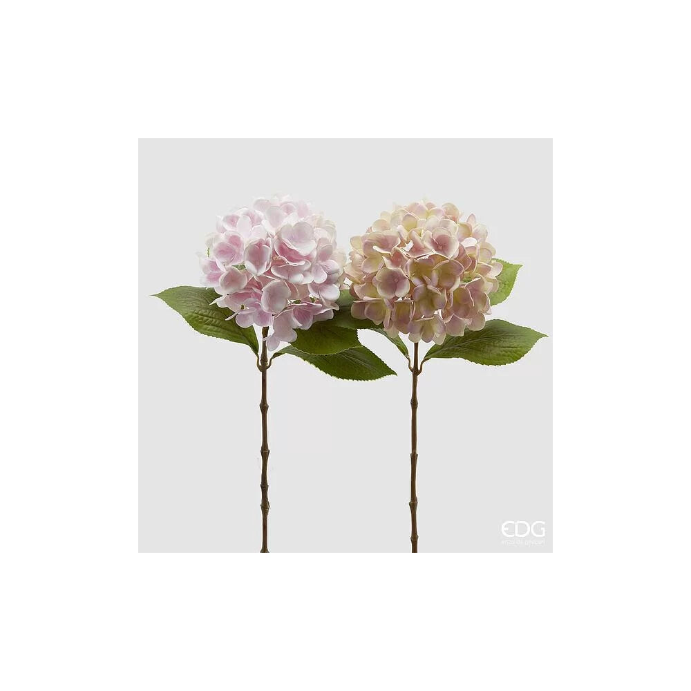 EDG – ORTENSIA NOBILE NEW RAMO CON FOGLIE H.60 CREMA/ROSA ASSORTITI
