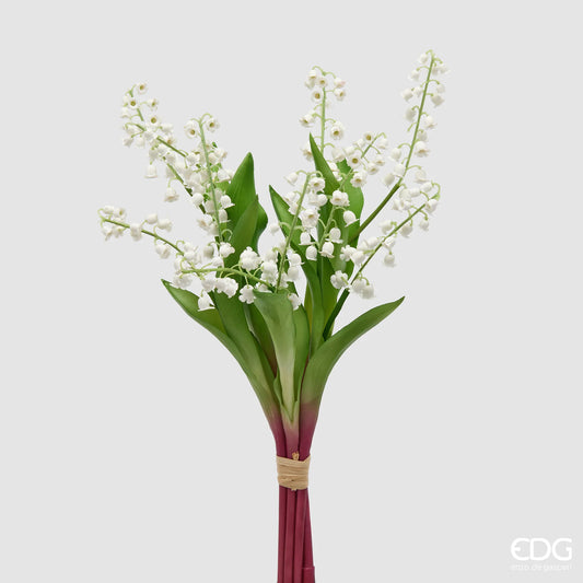EDG Enzo De Gasperi Mazzo di Mughetto con Foglie H40 cm