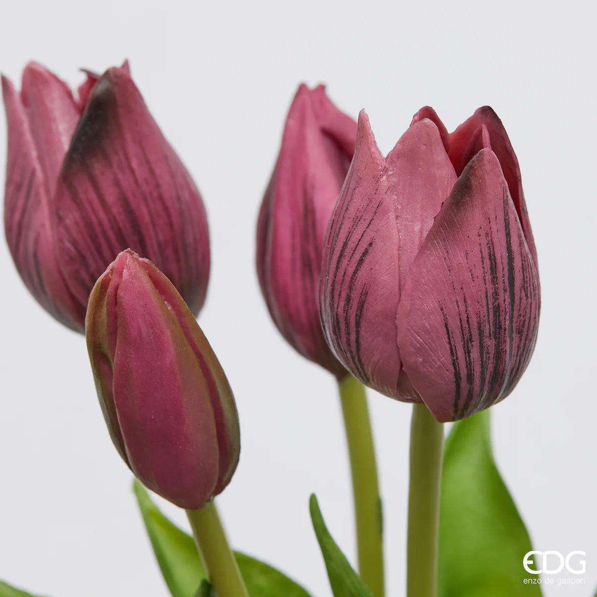 EDG Enzo De Gasperi Set 2 Bouquet Di Tulipani Mauve H28 cm
