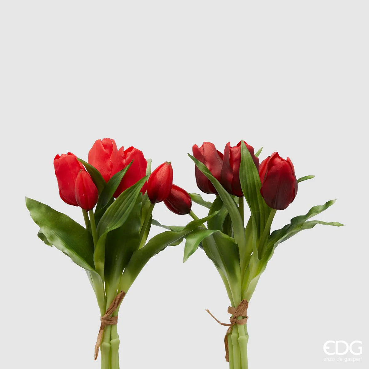 EDG Enzo De Gasperi Set 2 Bouquet Di Tulipani Rosso H28 cm