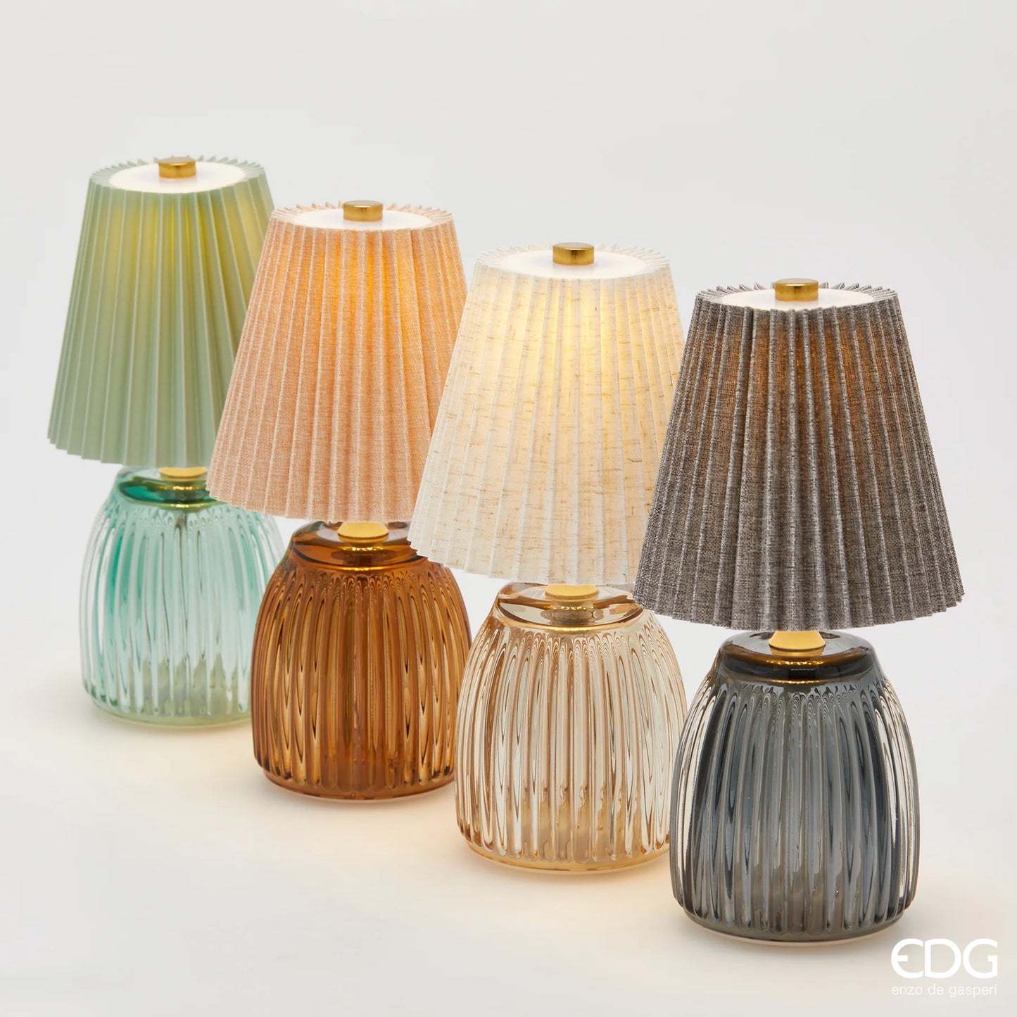 EDG Enzo De Gasperi Lampada da Tavolo Plissé H22 cm Sabbia