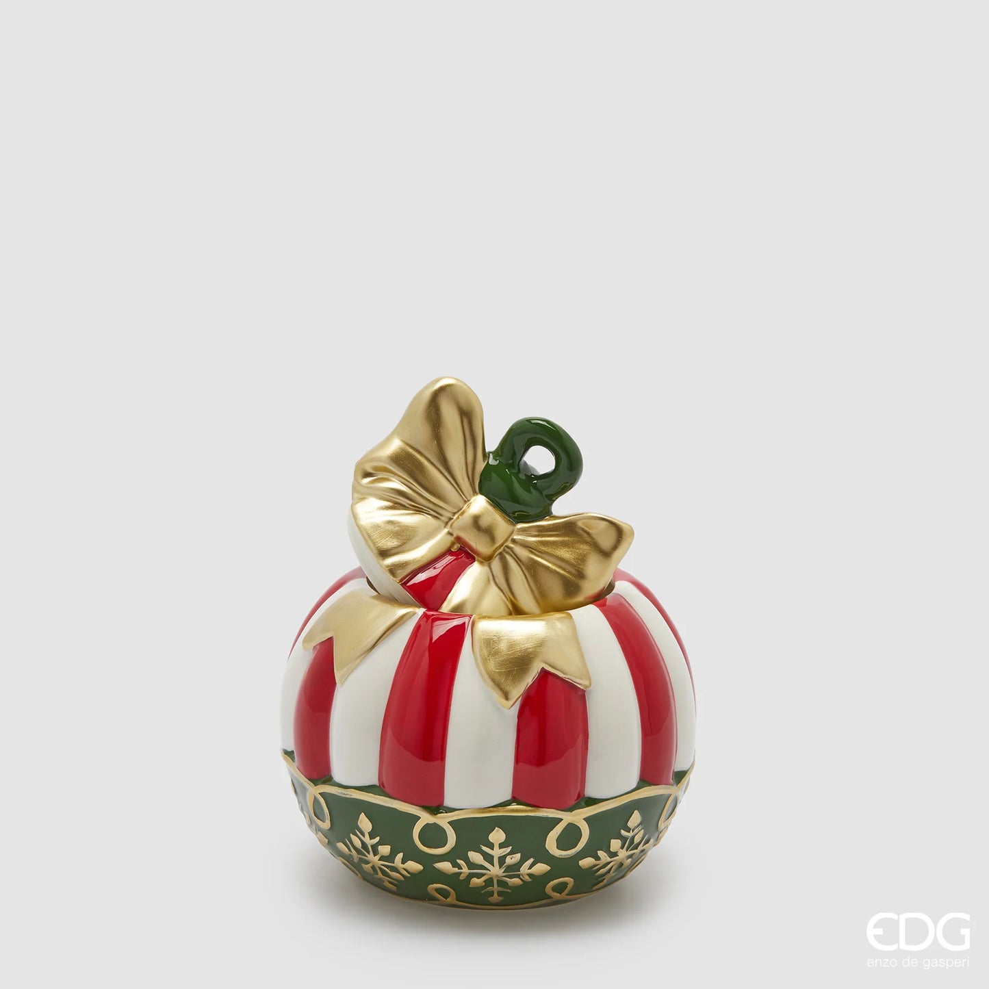 EDG Enzo De Gasperi Contenitore Natalizio Palla di Natale XMAS H17,5 D16 cm