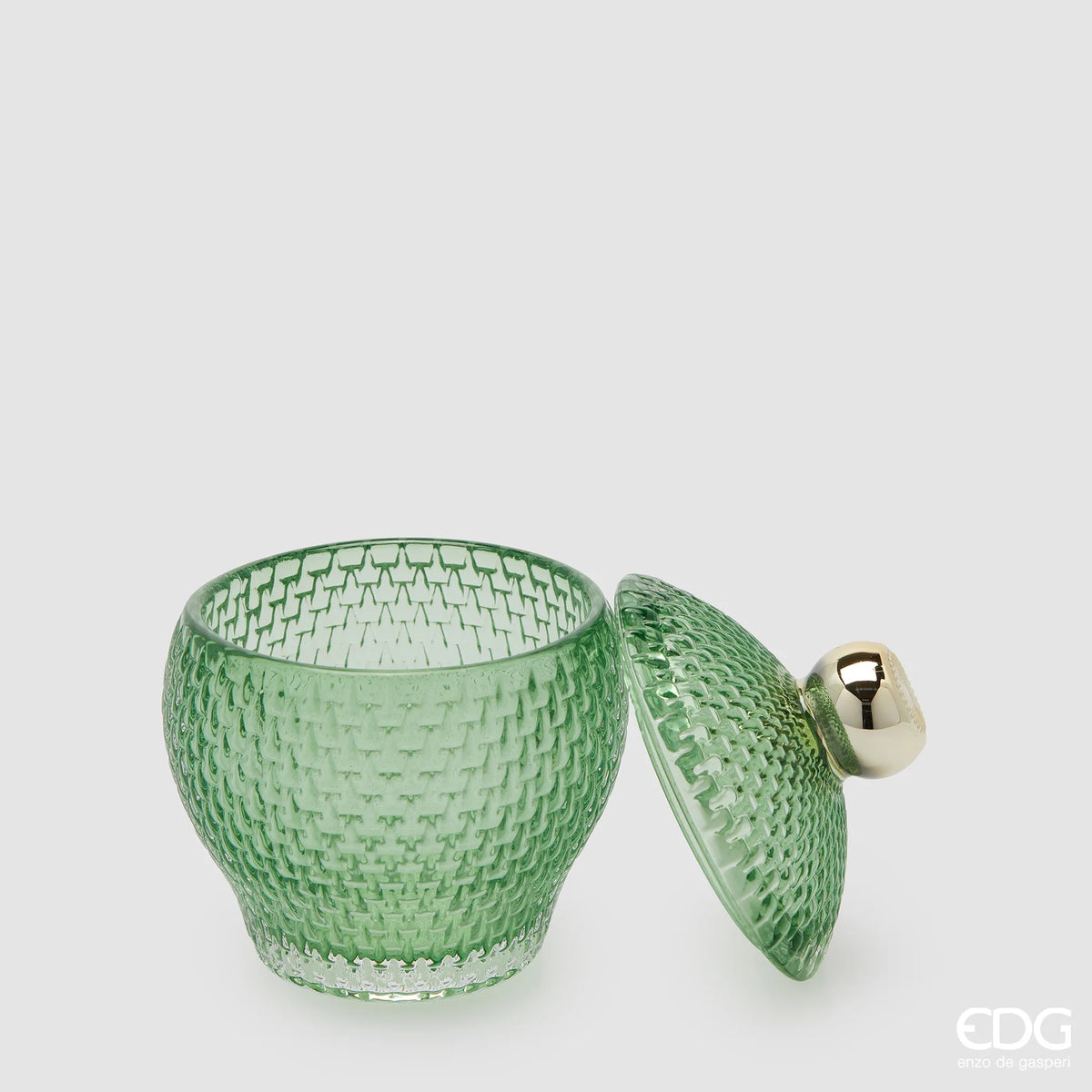 EDG Enzo De Gasperi Contenitore Micro Quadretti Bombato H14,5 cm Verde