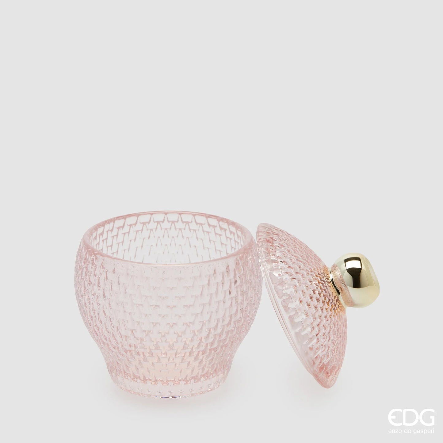EDG Enzo De Gasperi Contenitore Micro Quadretti Bombato H11,5 cm Rosa