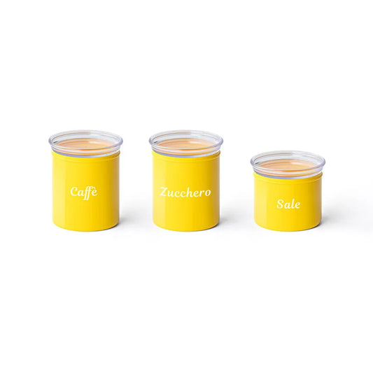 Guzzini Set 3 barattoli personalizzabili linea “ChefLine” colore giallo mango