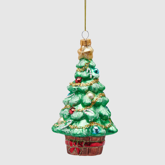 EDG Enzo De Gasperi Addobbo Pallina Pino Albero di Natale 15,5cm Satinato Vetro