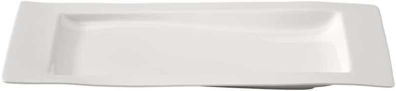 Villeroy & Boch NewWave Piatto di Servizio, da Portata, Angolare, dalle Linee Curve, per Lavastoviglie, Porcellana Premium, Bianco, 49 c 30 cm