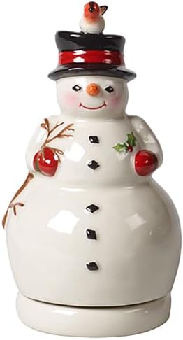 Villeroy & Boch Nostalgico Melody Pupazzo di Neve Figura Girevole, Bianco, 9 x 9 x 17 cm