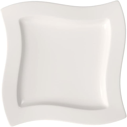 Villeroy & Boch NewWave Piatto da Cucina, Forma Angolare, Adatto per Lavastoviglie e Microonde, Porcellana Premium, Bianco, 27 cm