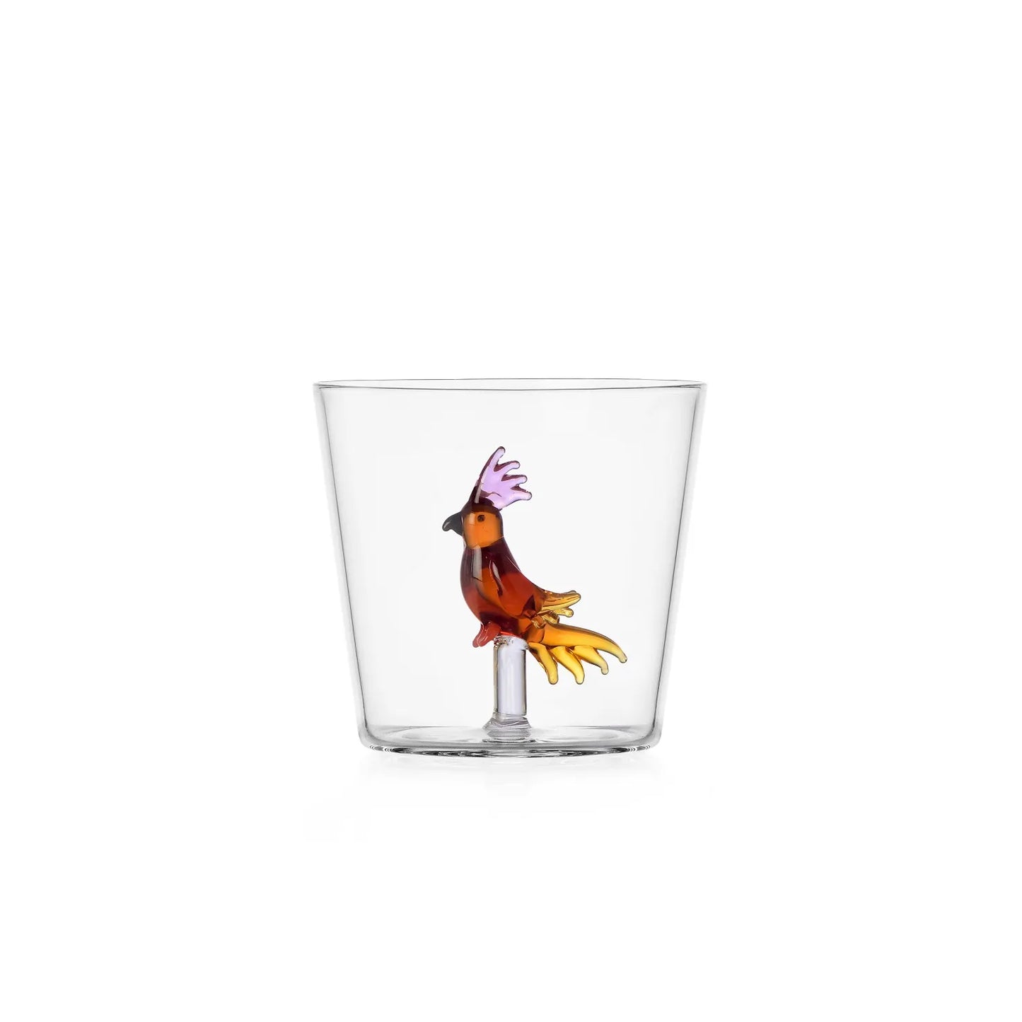 Ichendorf Milano Tumbler Bicchiere Collezione Talking Trees Uccello Tropicale Ambra