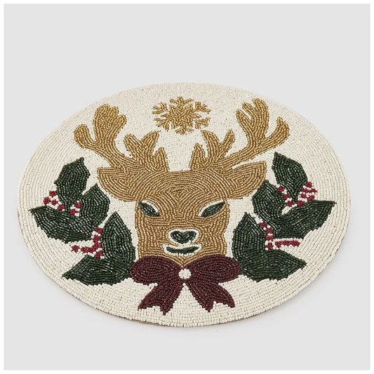 EDG Enzo de Gasperi Sottopiatto rotondo natalizio Renna D36 cm